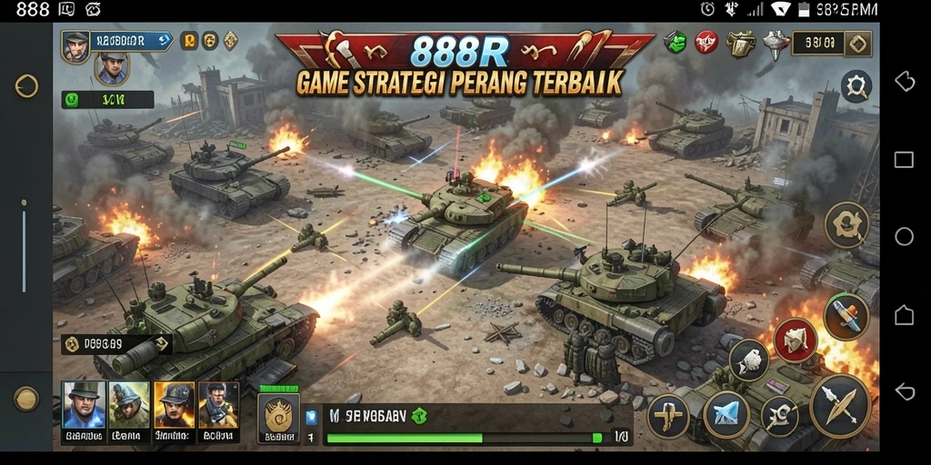 Tampilan gameplay SLG yang mendebarkan dalam 888R.