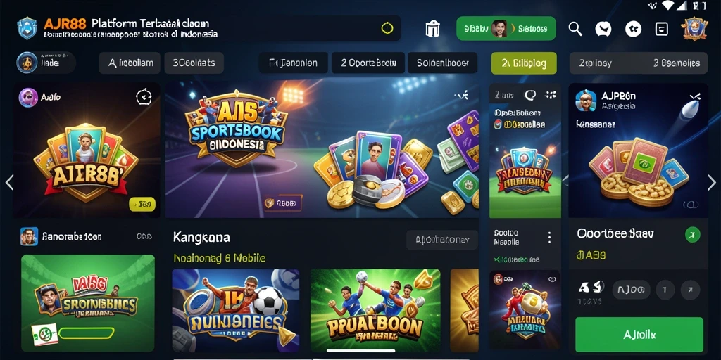 Tampilan utama gameplay AJR88 yang menampilkan berbagai taruhan olahraga.
