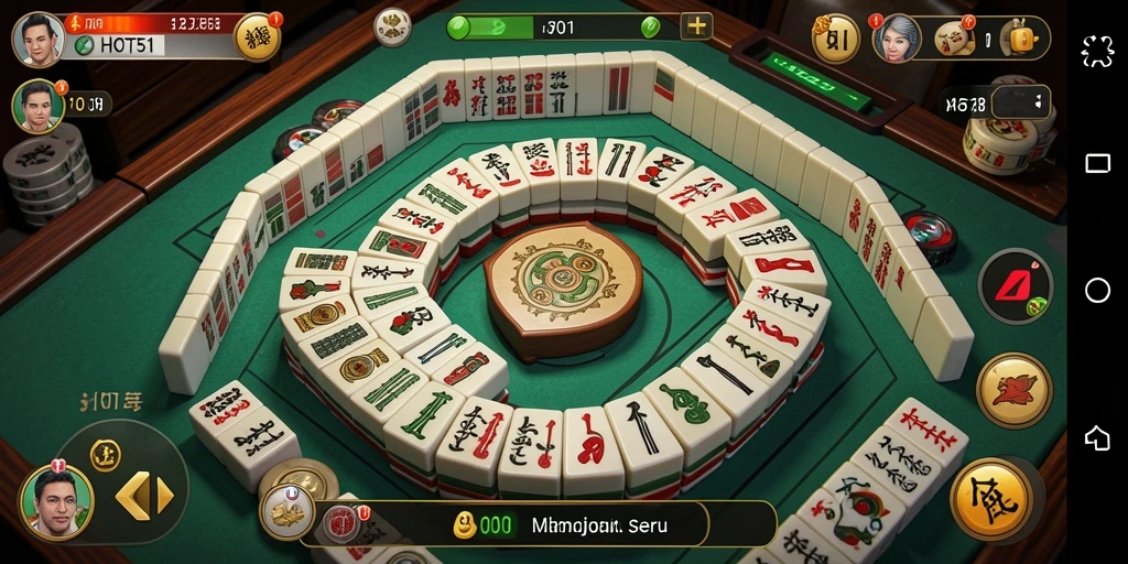Tampilan gameplay HOT51 yang menarik dan seru saat bermain Mahjong.