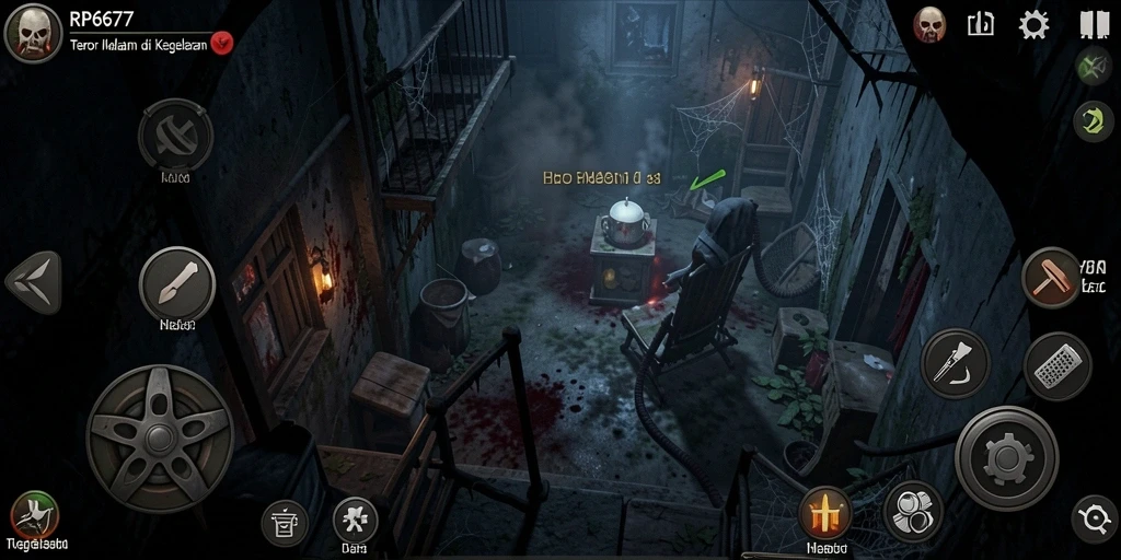 Gameplay RP6677 yang menegangkan dan atmosfer menyeramkan.