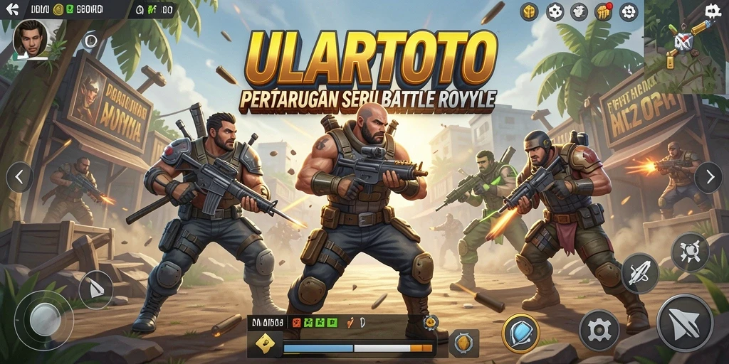 Tampilan gameplay seru ULARTOTO dalam pertempuran Battle Royale.